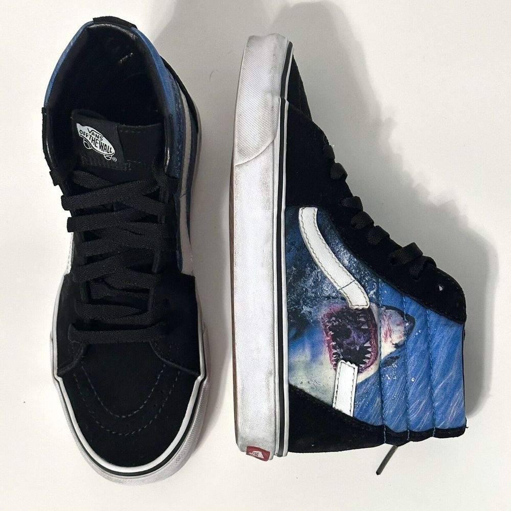 VANS Sk8 Hi Top Discovery Shark Week Skate Sneaker Shoes Men's Size 6 / W 7.5 - Picture 2 of 16